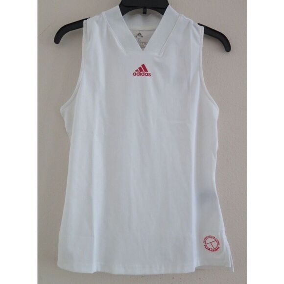 adidas FT6408 Women's Sz S White/Scarlet Two Match English Tennis Tank Top $60 - Picture 1 of 8